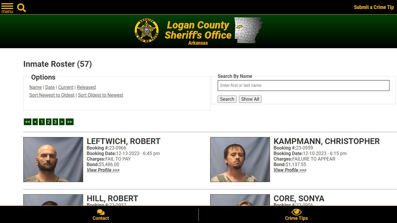 Inmate Roster (66) - Logan County Sheriff's Office
